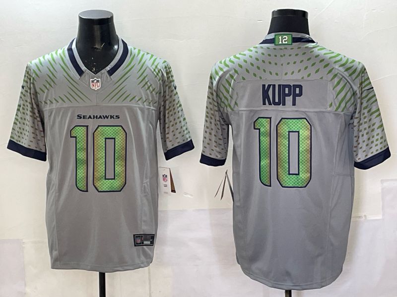 Men 2025 Seattle Seahawks #10 Kupp Grey 5th generation Throwback Nike Limited NFL Jersey style 01->seattle seahawks->NFL Jersey